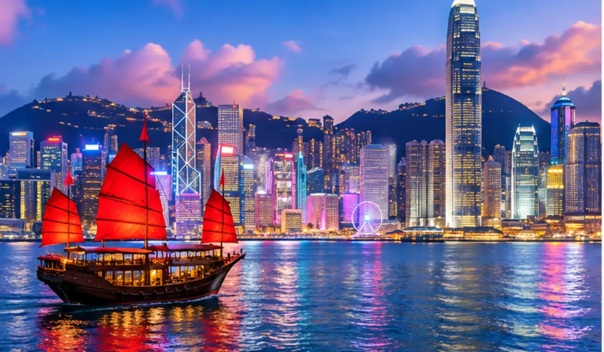 Hong Kong Victoria Harbour skyline used as a Hong Kong travel connectivity illustration